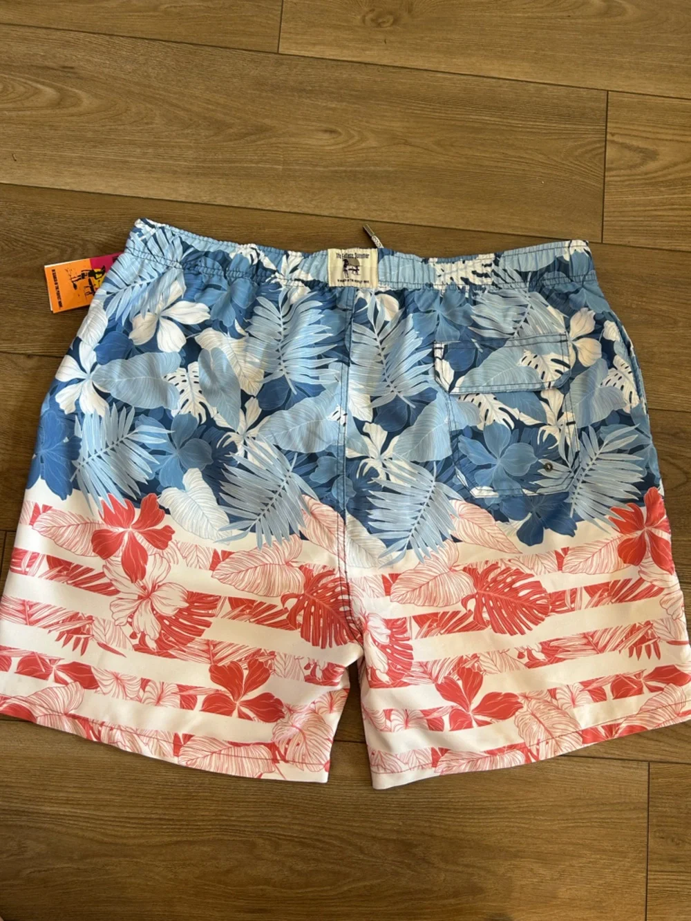 Men’s 4XL The Endless Summer Swim Trunks Patriotic Tropical Floral NWT Big Tall